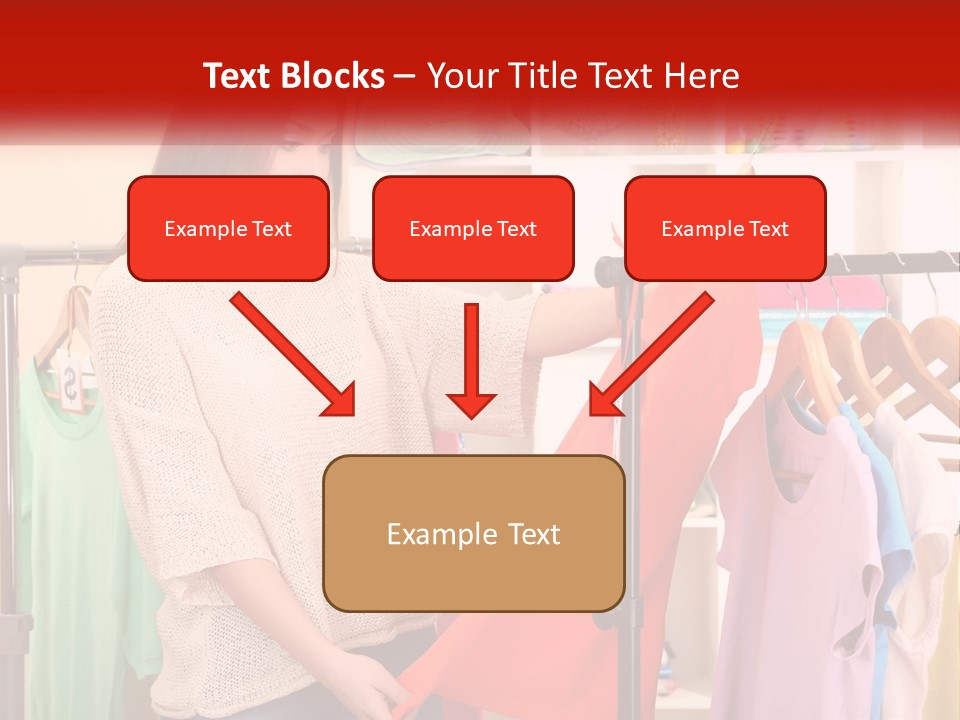 A Woman Looking At Clothes On A Rack PowerPoint Template