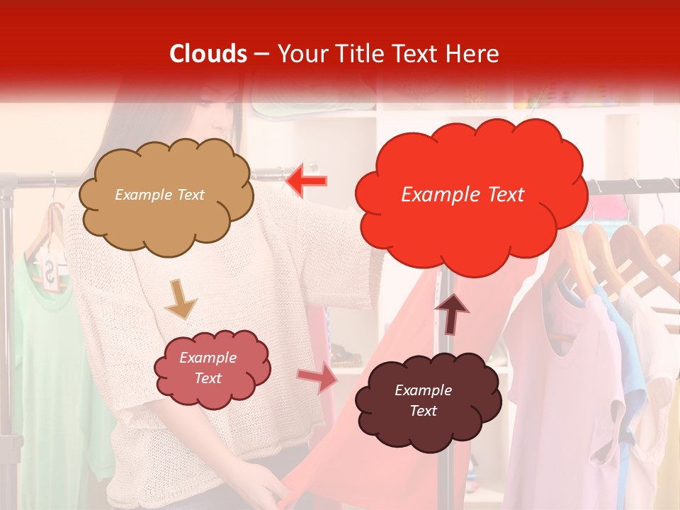 A Woman Looking At Clothes On A Rack PowerPoint Template