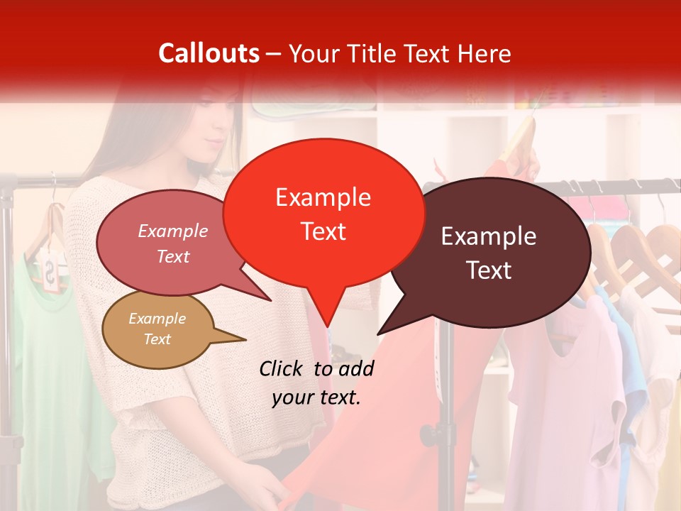A Woman Looking At Clothes On A Rack PowerPoint Template