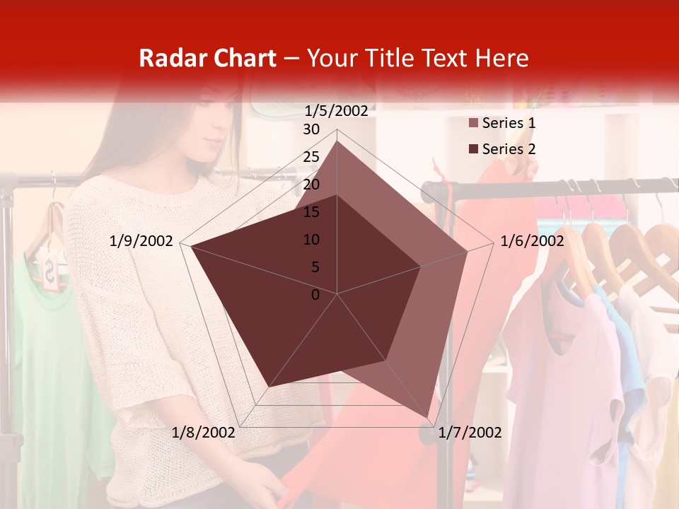 A Woman Looking At Clothes On A Rack PowerPoint Template