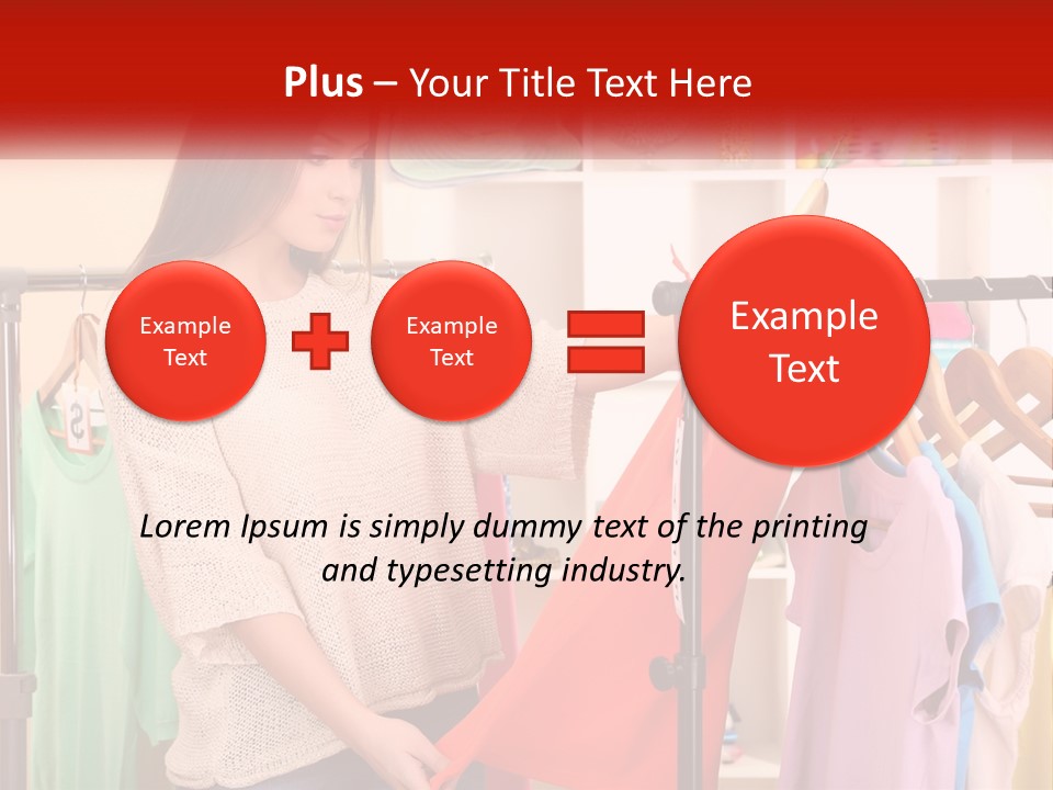 A Woman Looking At Clothes On A Rack PowerPoint Template