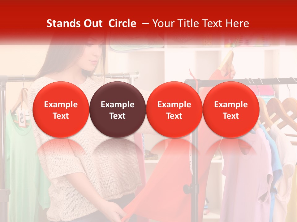 A Woman Looking At Clothes On A Rack PowerPoint Template