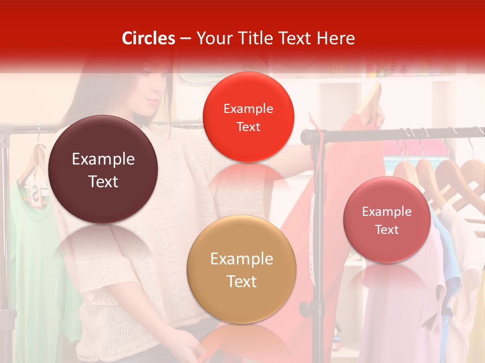A Woman Looking At Clothes On A Rack PowerPoint Template