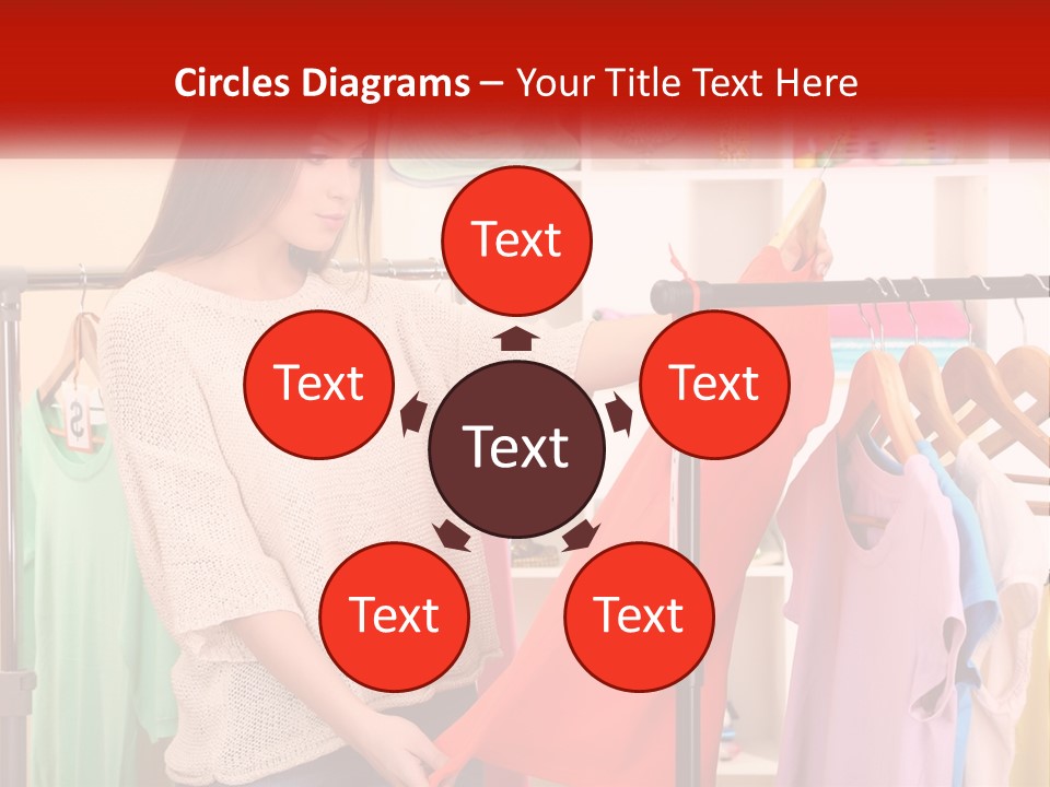 A Woman Looking At Clothes On A Rack PowerPoint Template