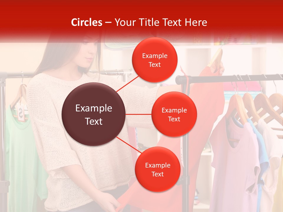 A Woman Looking At Clothes On A Rack PowerPoint Template