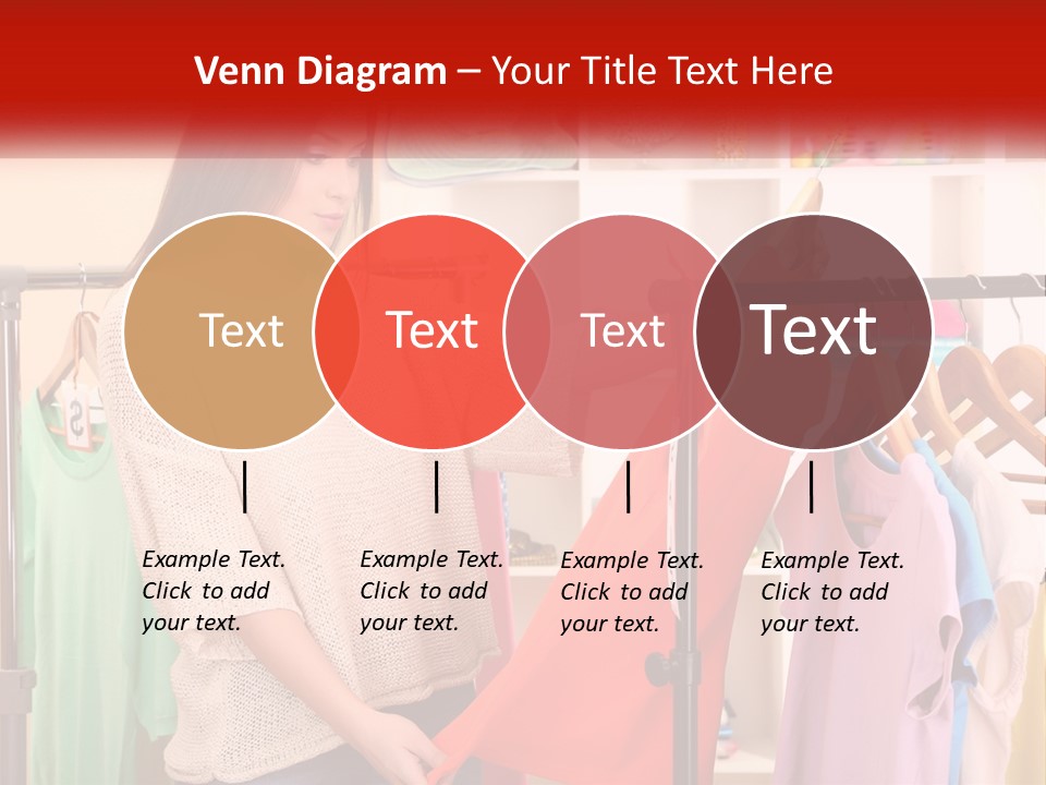 A Woman Looking At Clothes On A Rack PowerPoint Template