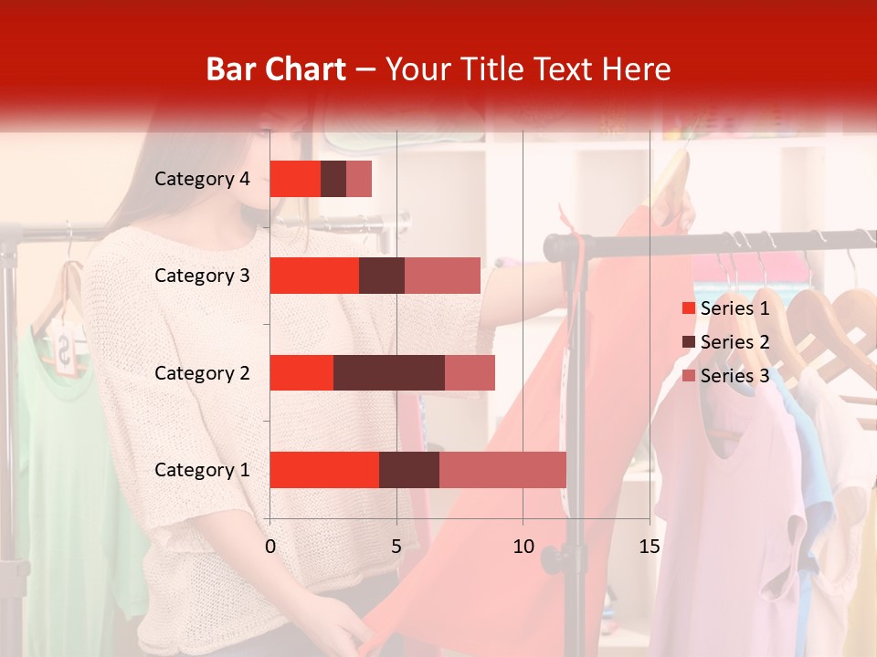 A Woman Looking At Clothes On A Rack PowerPoint Template