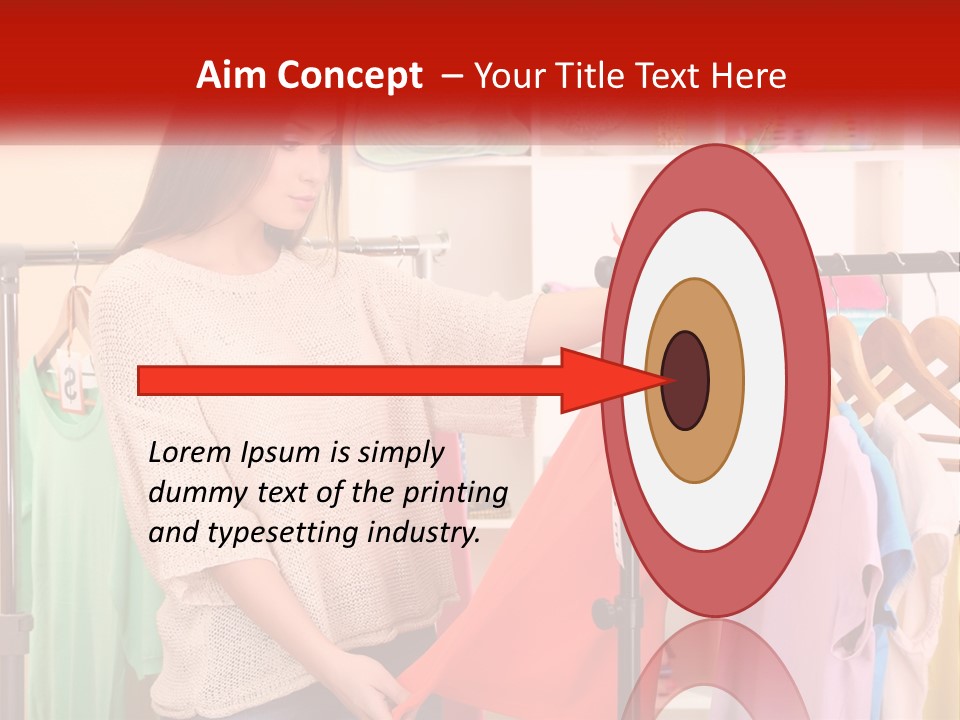 A Woman Looking At Clothes On A Rack PowerPoint Template