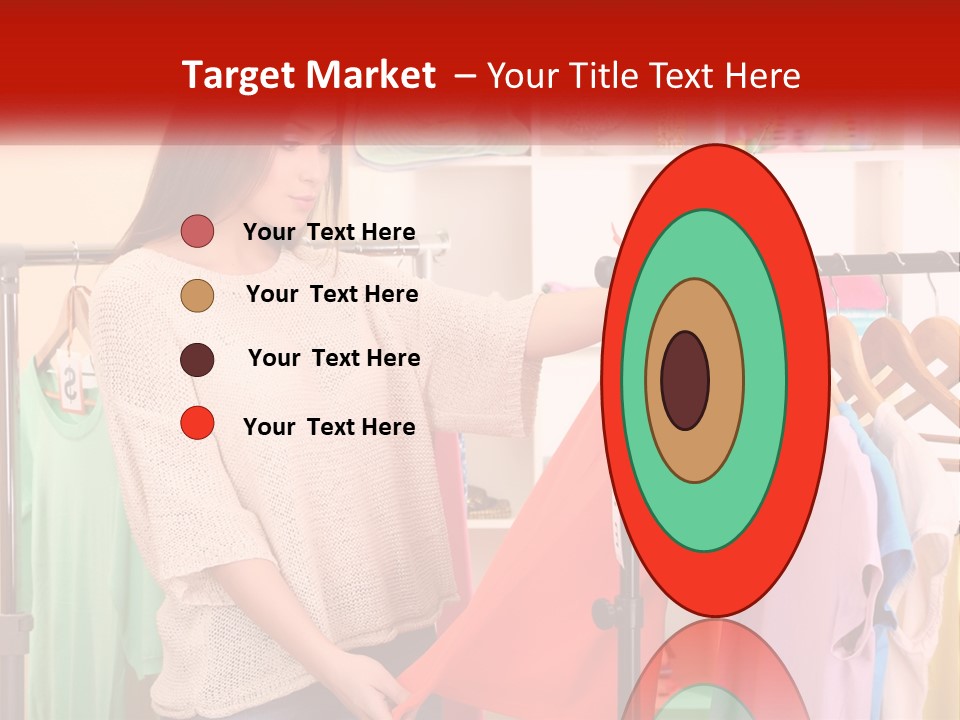 A Woman Looking At Clothes On A Rack PowerPoint Template