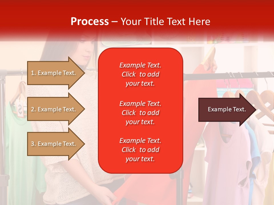A Woman Looking At Clothes On A Rack PowerPoint Template