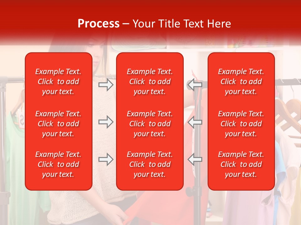 A Woman Looking At Clothes On A Rack PowerPoint Template