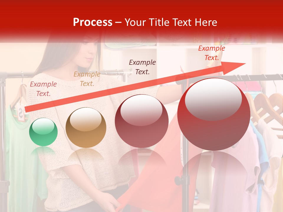 A Woman Looking At Clothes On A Rack PowerPoint Template