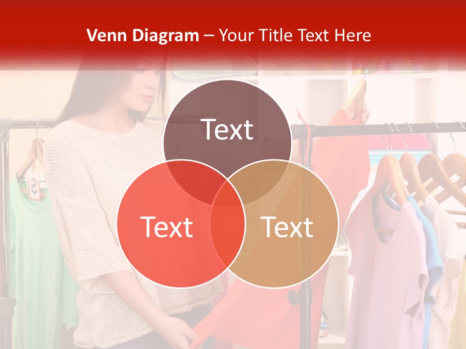 A Woman Looking At Clothes On A Rack PowerPoint Template