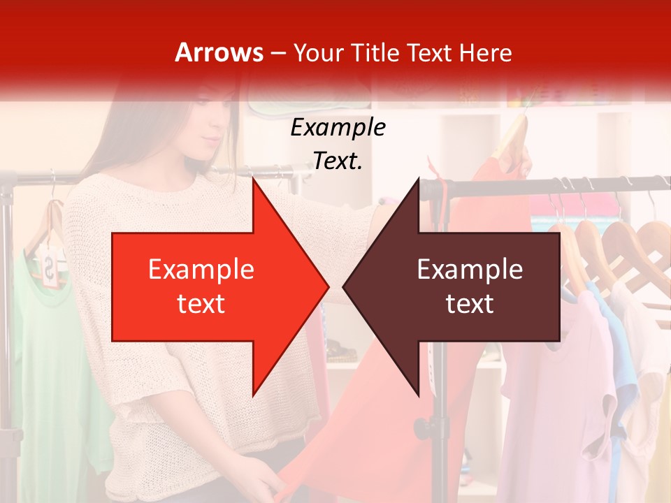 A Woman Looking At Clothes On A Rack PowerPoint Template