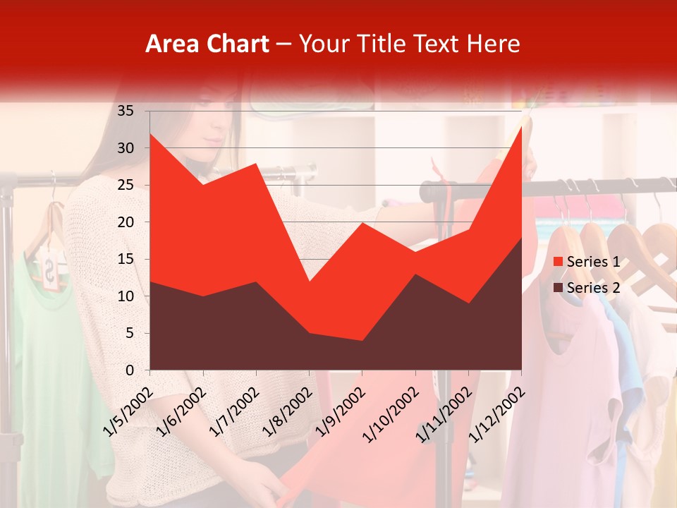 A Woman Looking At Clothes On A Rack PowerPoint Template