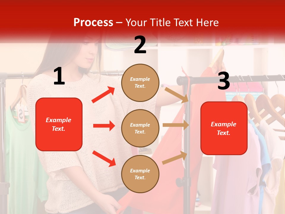 A Woman Looking At Clothes On A Rack PowerPoint Template