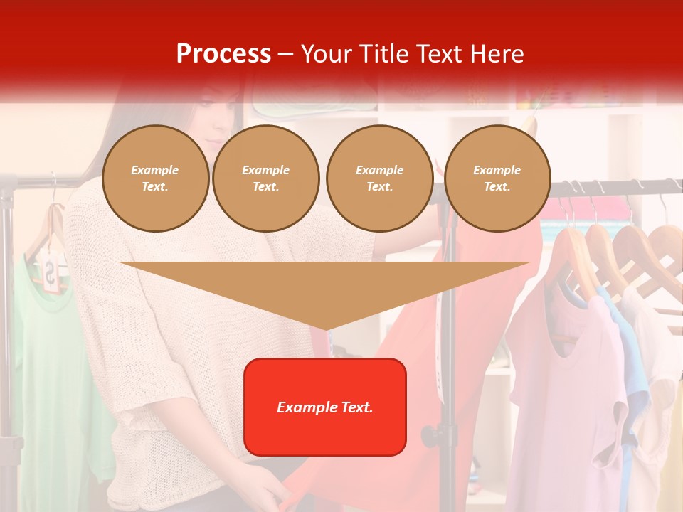 A Woman Looking At Clothes On A Rack PowerPoint Template