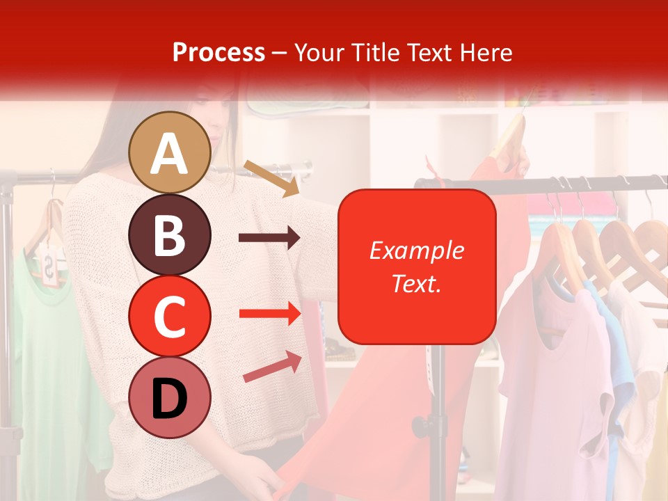 A Woman Looking At Clothes On A Rack PowerPoint Template