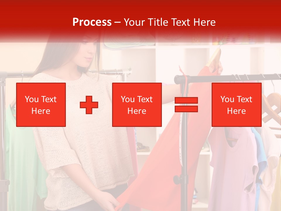 A Woman Looking At Clothes On A Rack PowerPoint Template
