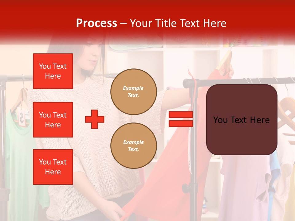 A Woman Looking At Clothes On A Rack PowerPoint Template