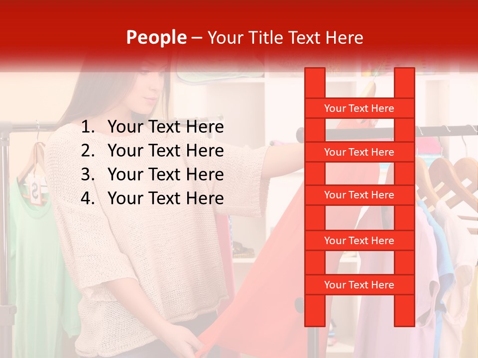 A Woman Looking At Clothes On A Rack PowerPoint Template
