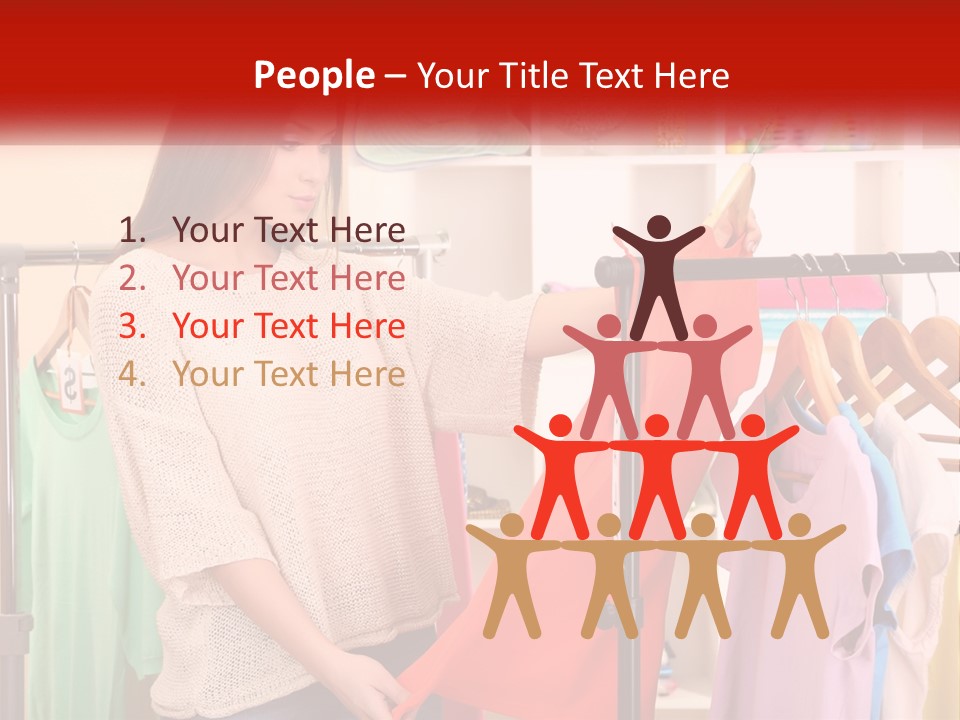 A Woman Looking At Clothes On A Rack PowerPoint Template