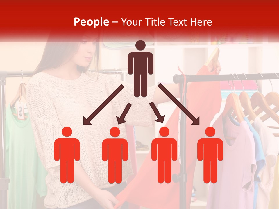 A Woman Looking At Clothes On A Rack PowerPoint Template