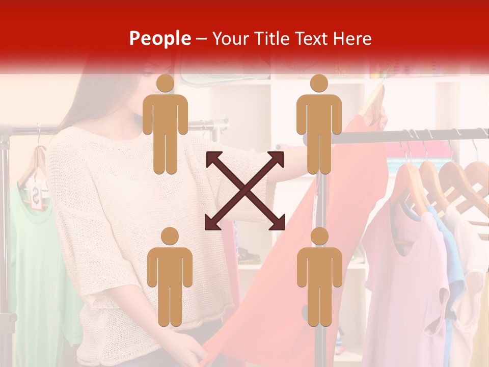 A Woman Looking At Clothes On A Rack PowerPoint Template