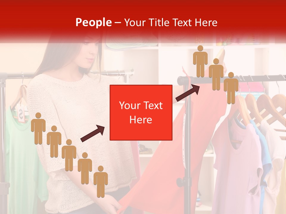 A Woman Looking At Clothes On A Rack PowerPoint Template