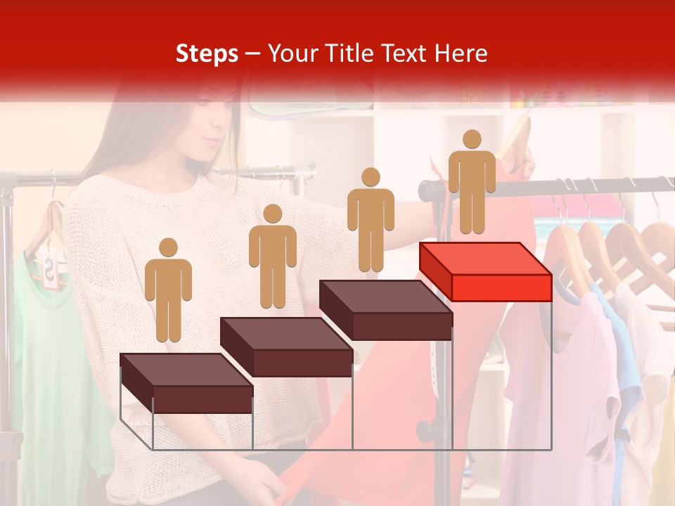 A Woman Looking At Clothes On A Rack PowerPoint Template