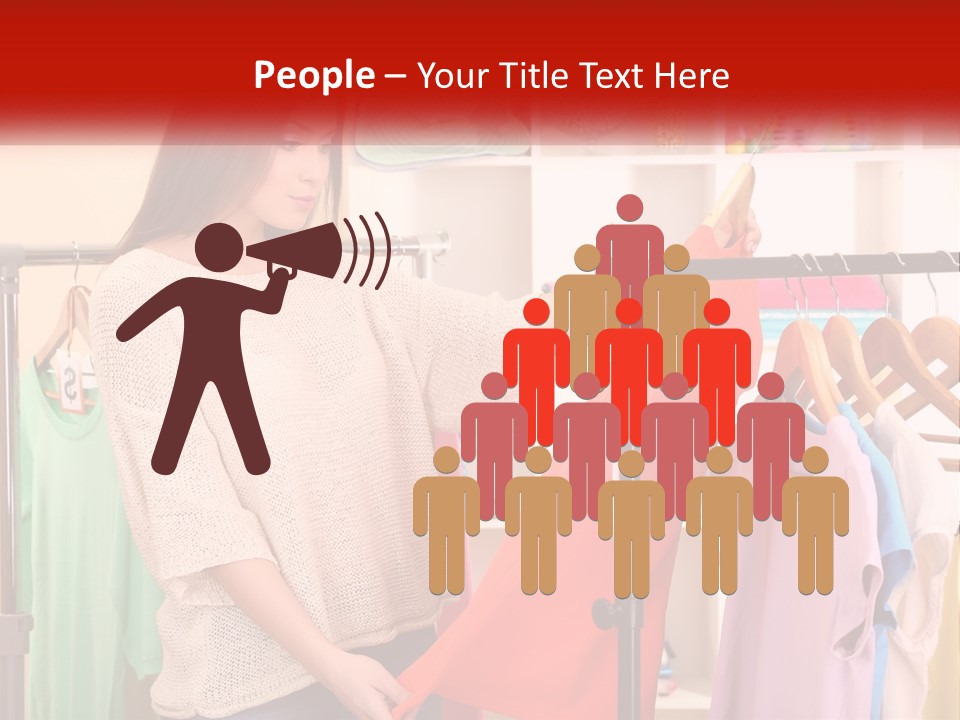 A Woman Looking At Clothes On A Rack PowerPoint Template