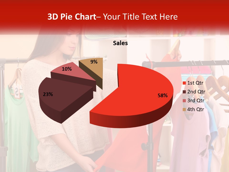 A Woman Looking At Clothes On A Rack PowerPoint Template