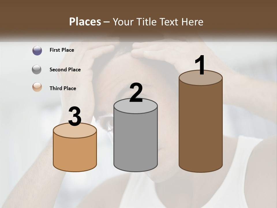 A Man Holding His Hair In Front Of His Head PowerPoint Template