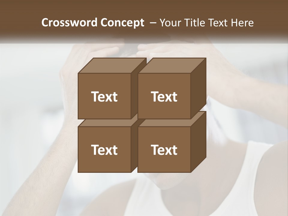 A Man Holding His Hair In Front Of His Head PowerPoint Template