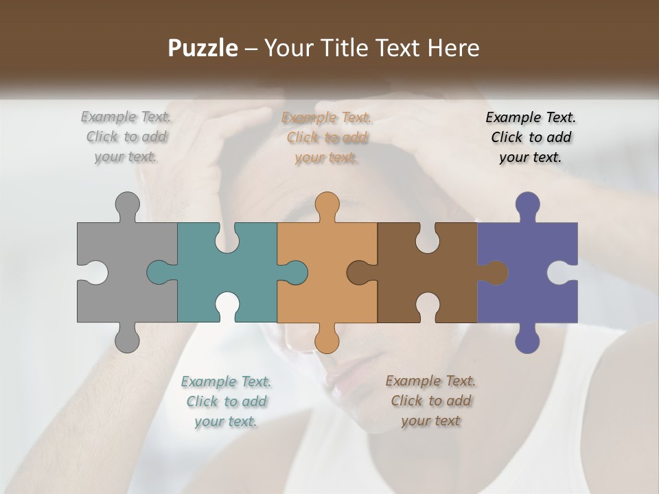 A Man Holding His Hair In Front Of His Head PowerPoint Template