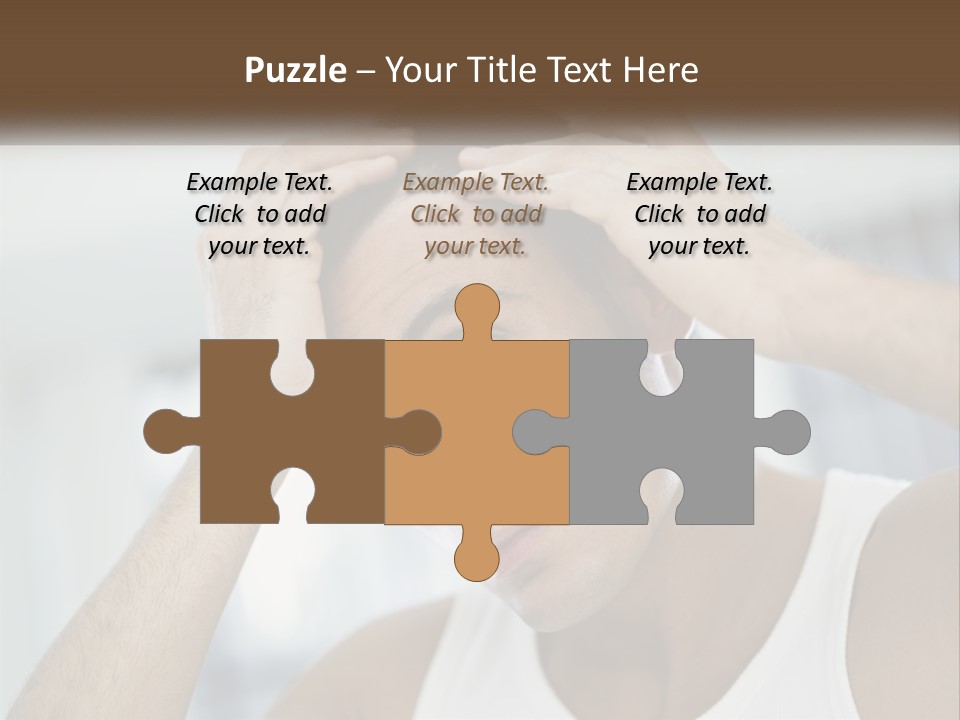 A Man Holding His Hair In Front Of His Head PowerPoint Template