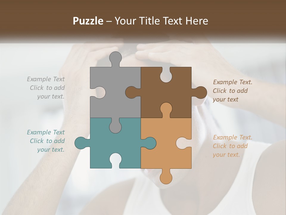 A Man Holding His Hair In Front Of His Head PowerPoint Template