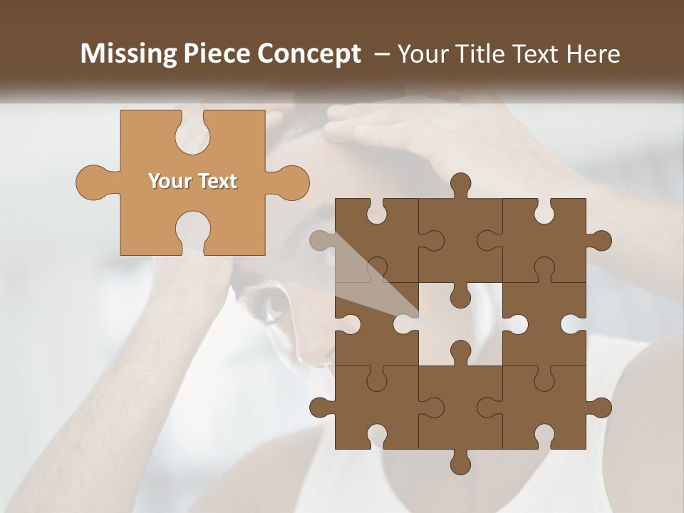 A Man Holding His Hair In Front Of His Head PowerPoint Template