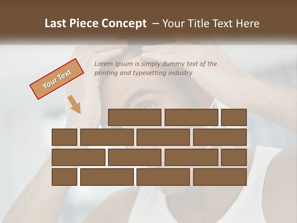 A Man Holding His Hair In Front Of His Head PowerPoint Template