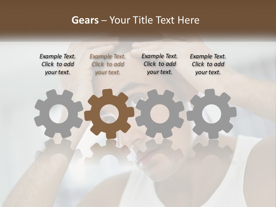 A Man Holding His Hair In Front Of His Head PowerPoint Template