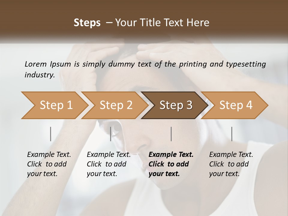 A Man Holding His Hair In Front Of His Head PowerPoint Template