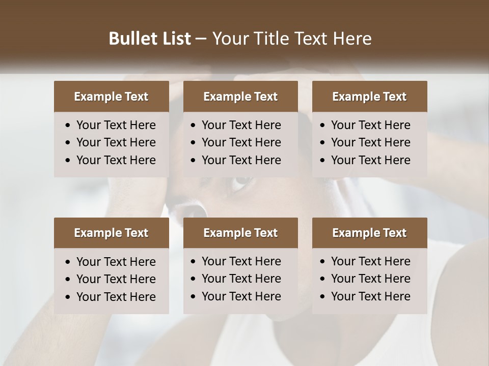 A Man Holding His Hair In Front Of His Head PowerPoint Template