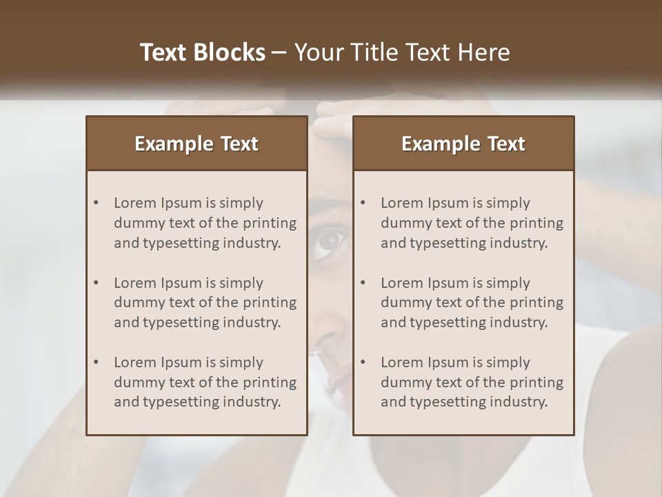 A Man Holding His Hair In Front Of His Head PowerPoint Template