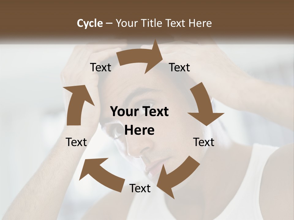 A Man Holding His Hair In Front Of His Head PowerPoint Template