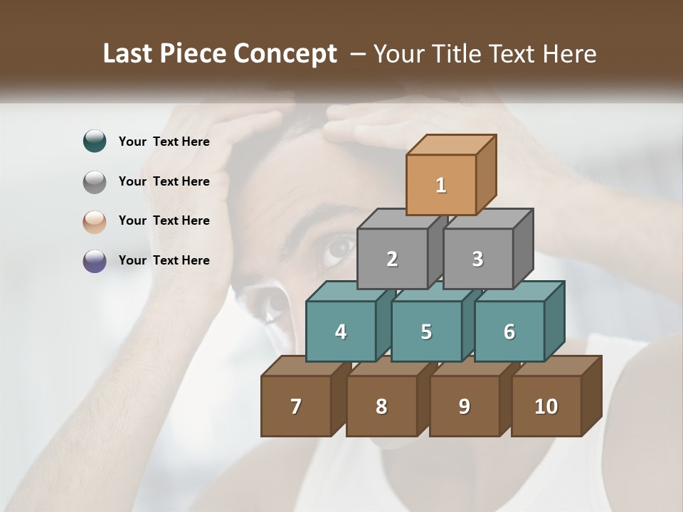 A Man Holding His Hair In Front Of His Head PowerPoint Template