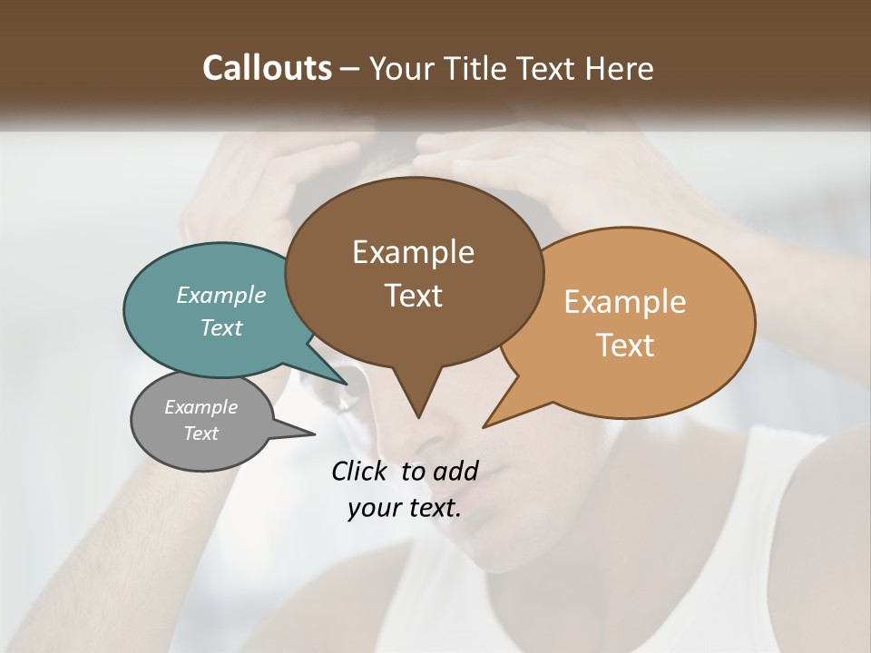 A Man Holding His Hair In Front Of His Head PowerPoint Template