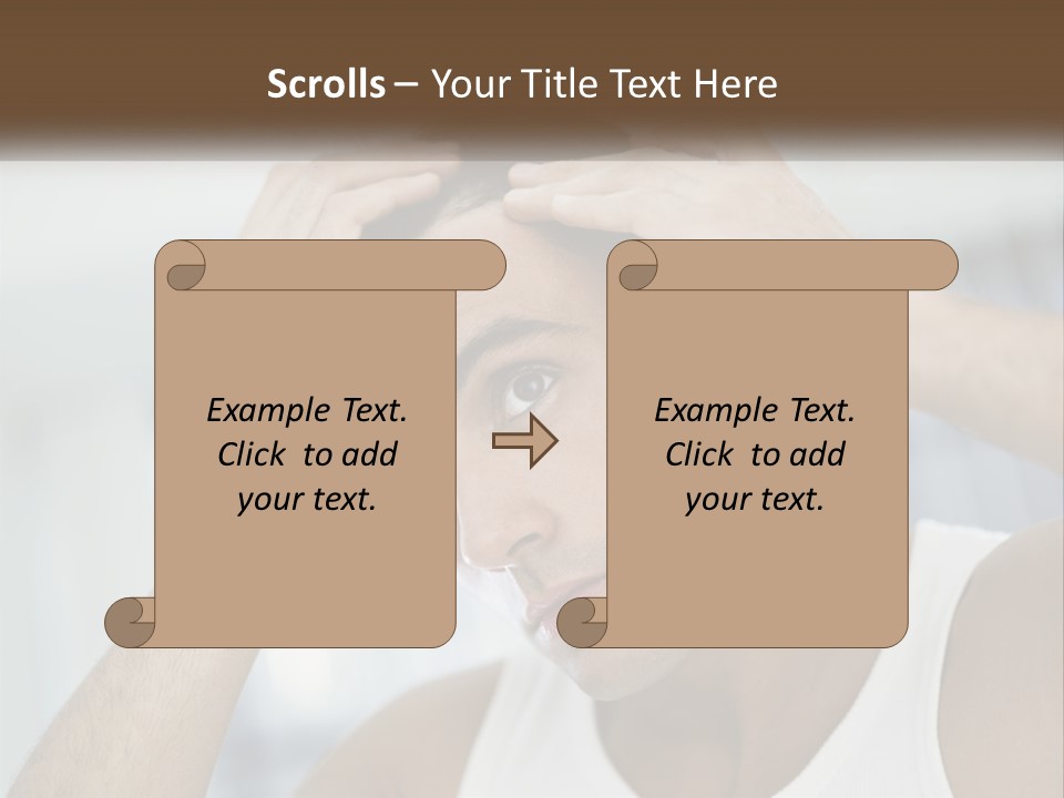 A Man Holding His Hair In Front Of His Head PowerPoint Template