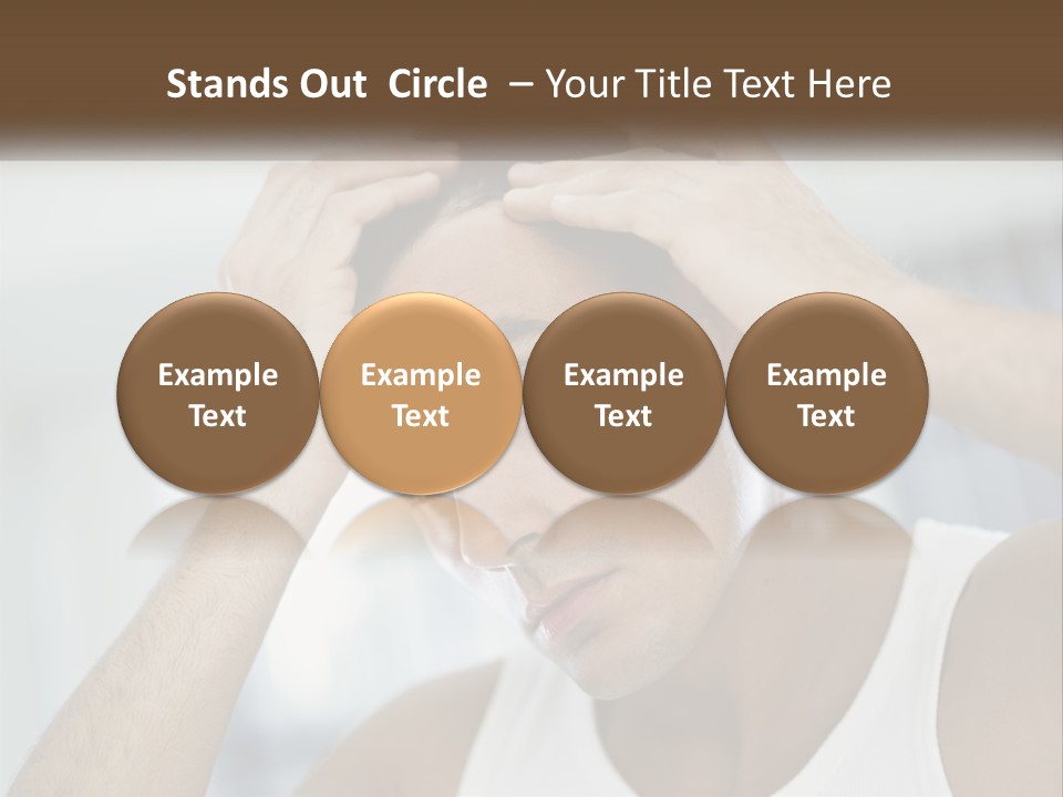 A Man Holding His Hair In Front Of His Head PowerPoint Template