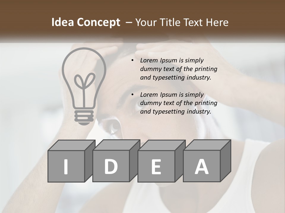 A Man Holding His Hair In Front Of His Head PowerPoint Template