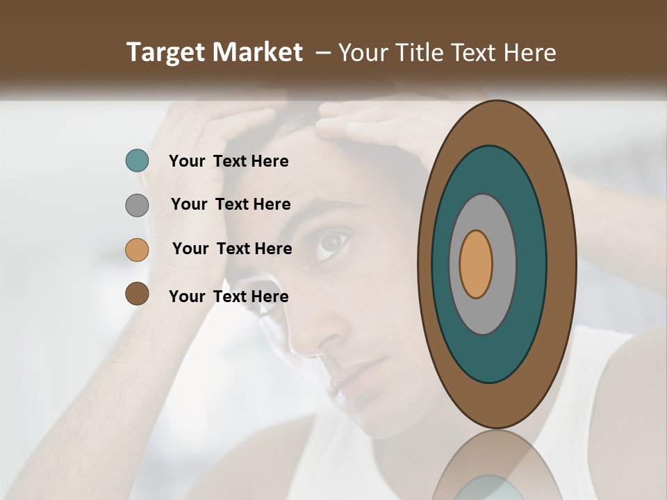 A Man Holding His Hair In Front Of His Head PowerPoint Template